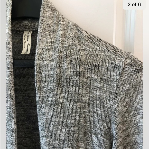 PerSeption Concept Long Sleeve Cardigan, Womens Medium, Gray White Gold, EUC - Picture 2 of 6